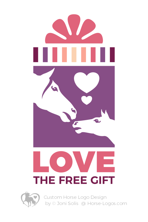LOVE the Free Gift - quote with mare and foal graphic design